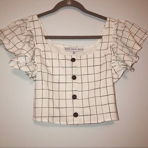 Between the Lines Ruffle Crop Top